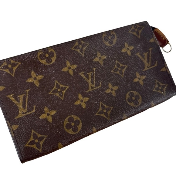 Authentic Louis Vuitton Brown Monogram Leather Toiletry Cosmetic Pouch Bag Case - Picture 13 of 13